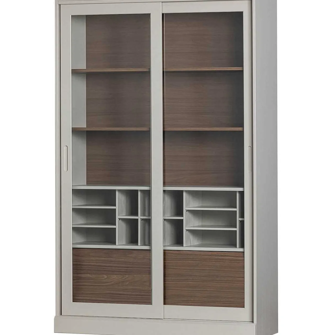 mutoni living Vitrinenschrank James Kiefer Grau 125X200> Vitrinen