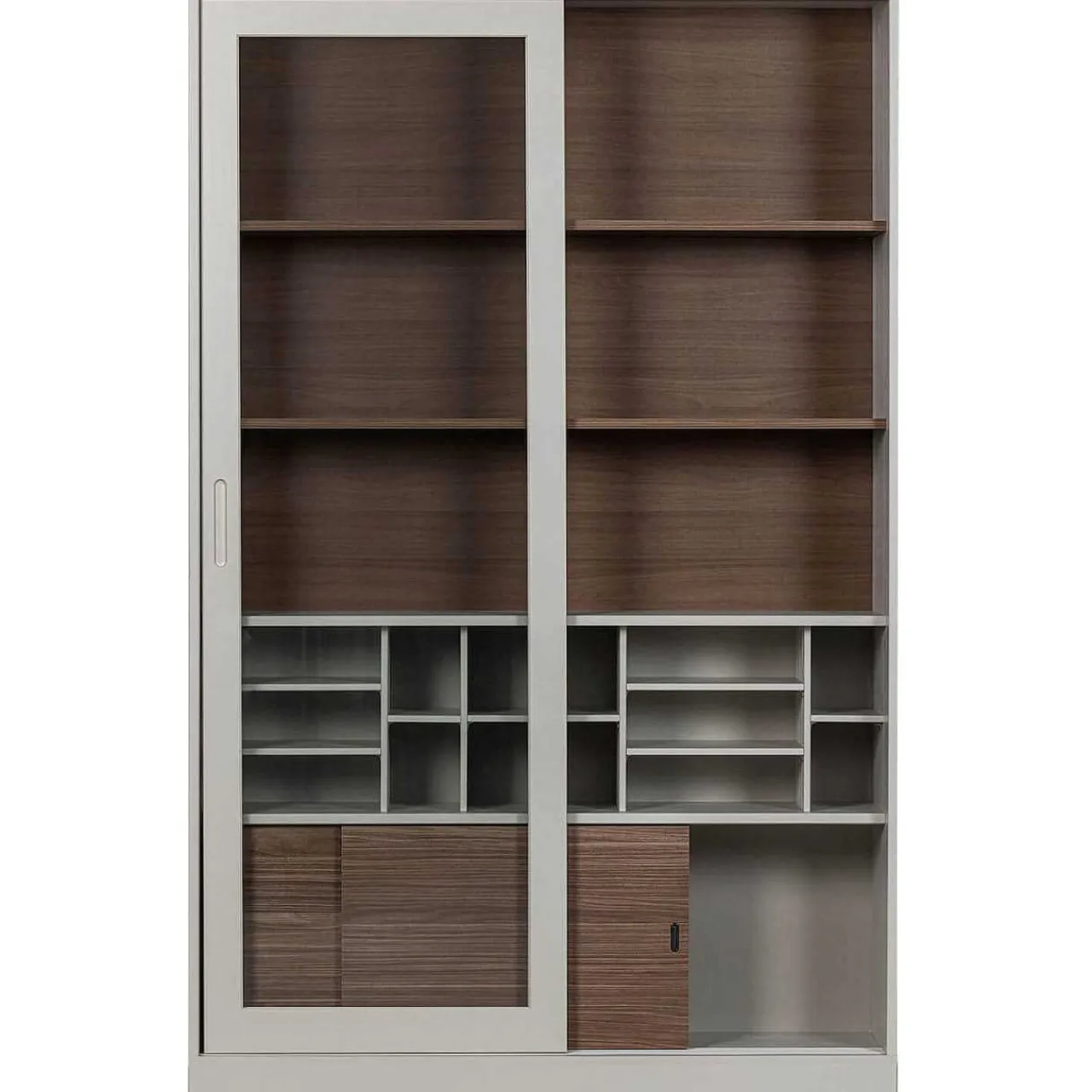 mutoni living Vitrinenschrank James Kiefer Grau 125X200> Vitrinen