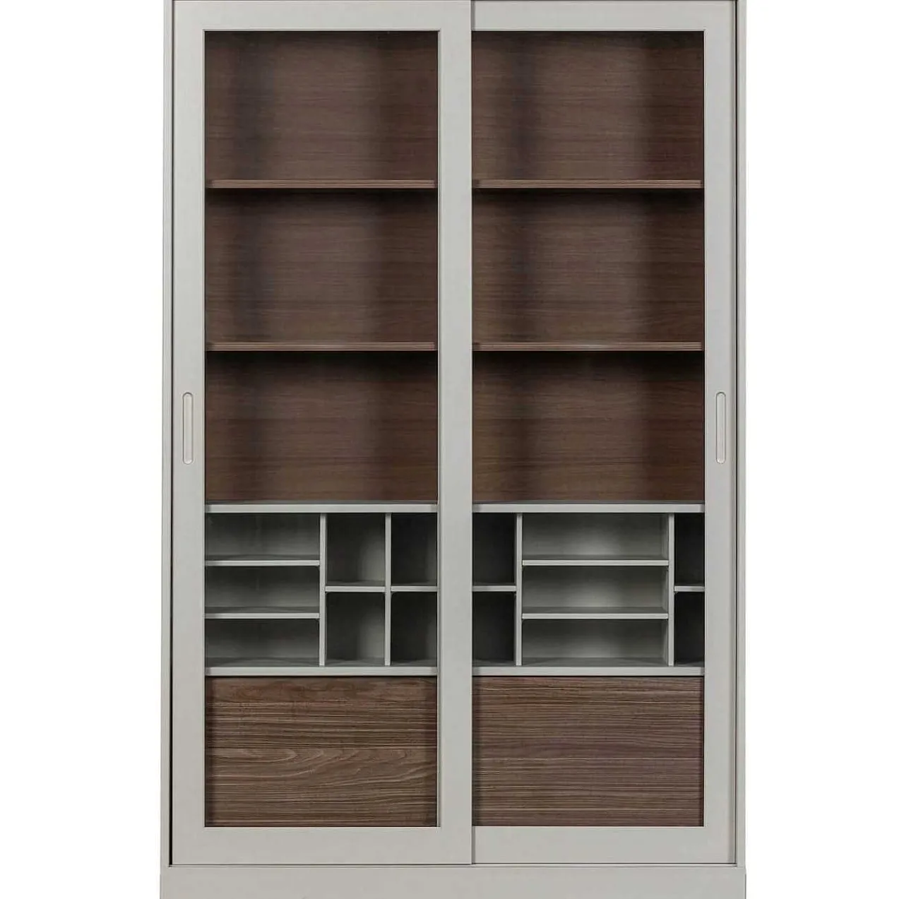 mutoni living Vitrinenschrank James Kiefer Grau 125X200> Vitrinen