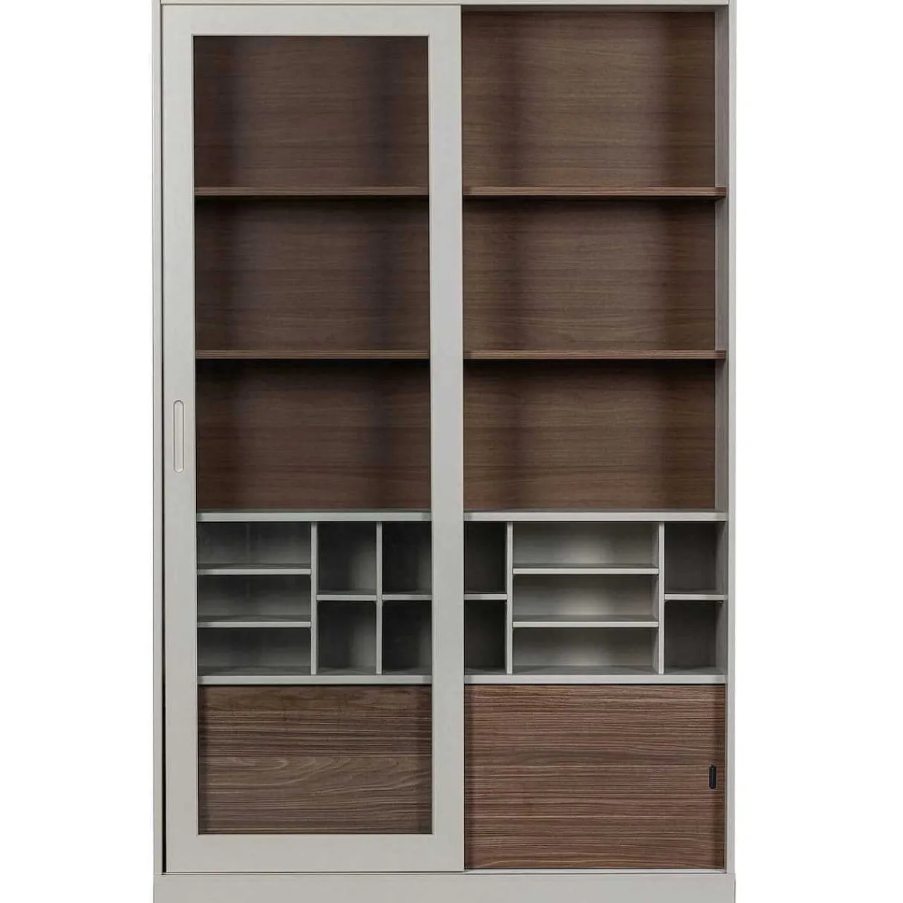 mutoni living Vitrinenschrank James Kiefer Grau 125X200> Vitrinen