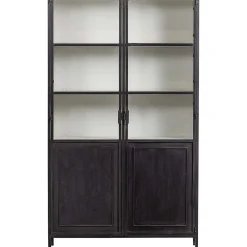 mutoni living Vitrinenschrank Nora Metall Schwarz 110X189><noscript><img width=
