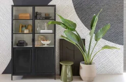 mutoni living Vitrinenschrank Nora Metall Schwarz 110X189><noscript><img width=