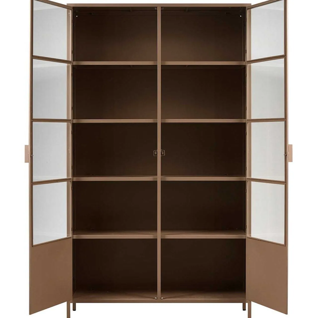 mutoni living Vitrinenschrank Ronja Militarbraun 110X189> Vitrinen