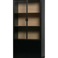 mutoni living Vitrinenschrank Sivan Kiefer Schwarz 200X100> Vitrinen