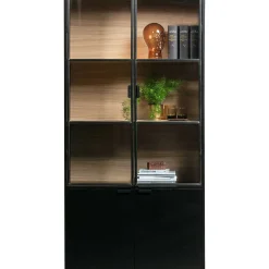 mutoni living Vitrinenschrank Sivan Kiefer Schwarz 200X100> Vitrinen