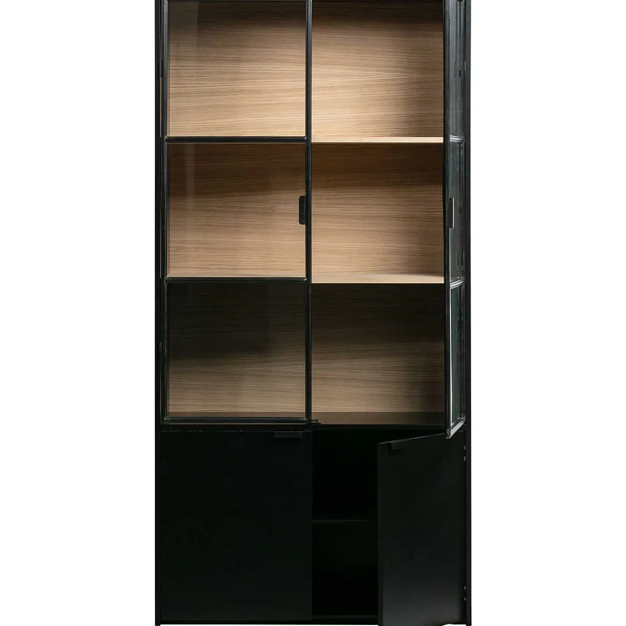 mutoni living Vitrinenschrank Sivan Kiefer Schwarz 200X100> Vitrinen
