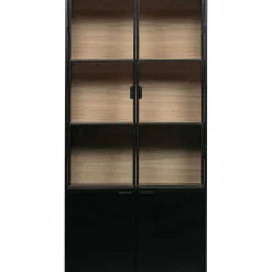 mutoni living Vitrinenschrank Sivan Kiefer Schwarz 200X100><noscript><img width=
