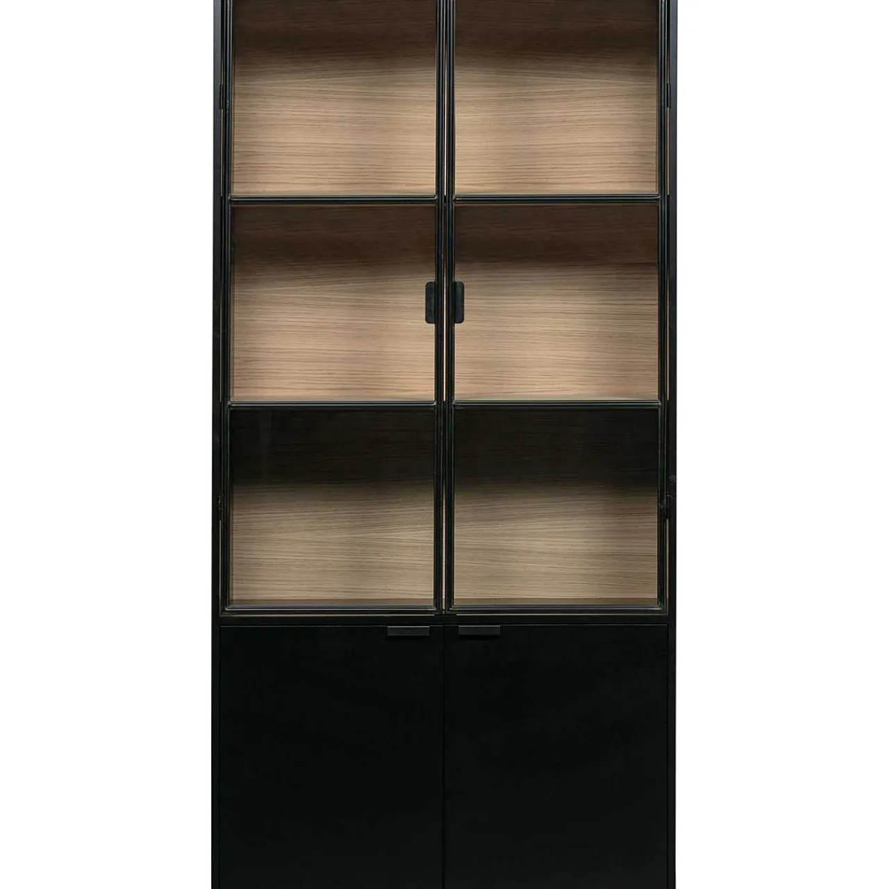 mutoni living Vitrinenschrank Sivan Kiefer Schwarz 200X100> Vitrinen