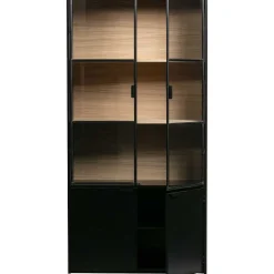 mutoni living Vitrinenschrank Sivan Kiefer Schwarz 200X100><noscript><img width=