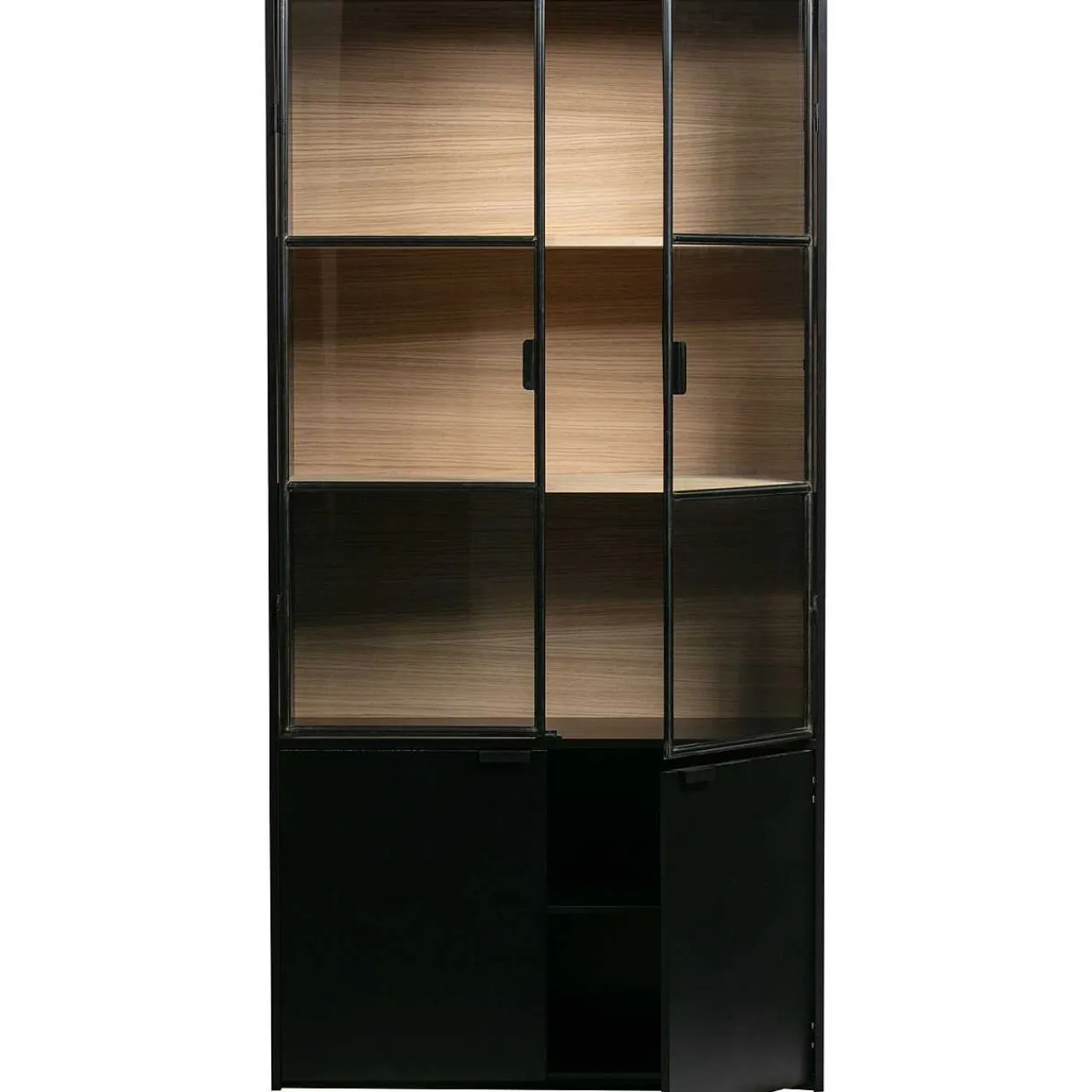 mutoni living Vitrinenschrank Sivan Kiefer Schwarz 200X100> Vitrinen