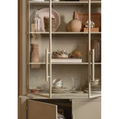 mutoni living Vitrinenschrank Unlock Metall Greige 210X110> Vitrinen
