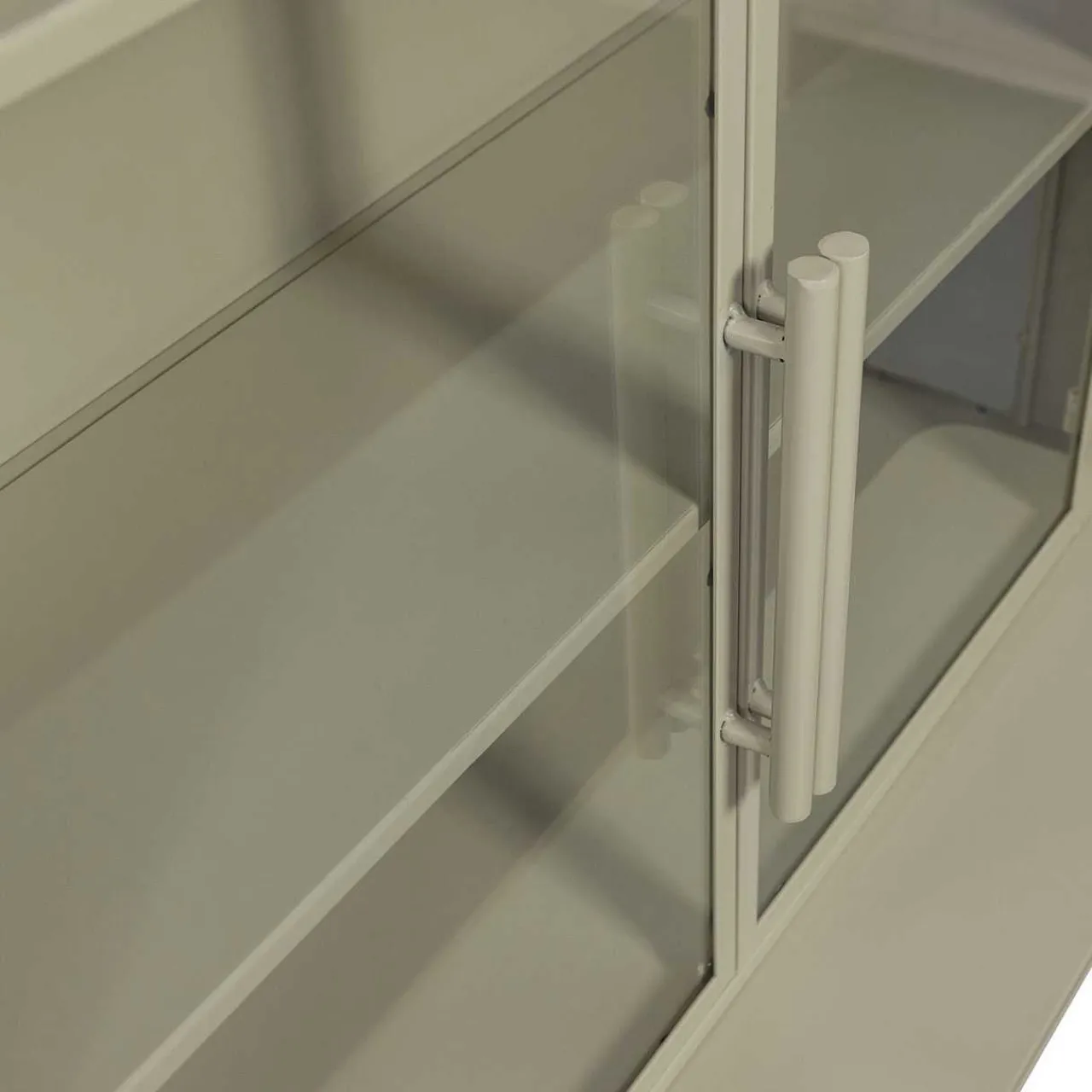 mutoni living Vitrinenschrank Unlock Metall Greige 210X110> Vitrinen