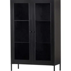 mutoni living Vitrinenschrank Xam Kiefer Schwarz 155X100> Vitrinen