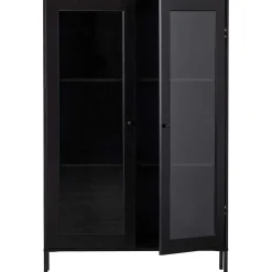 mutoni living Vitrinenschrank Xam Kiefer Schwarz 155X100><noscript><img width=