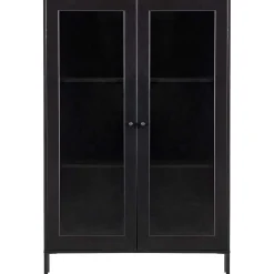 mutoni living Vitrinenschrank Xam Kiefer Schwarz 155X100><noscript><img width=