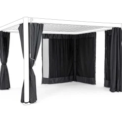 mutoni lifestyle Vorhänge-Netz Fur Pavillon Ocean Anthrazit 300X400 (4Er-Set)><noscript><img width=