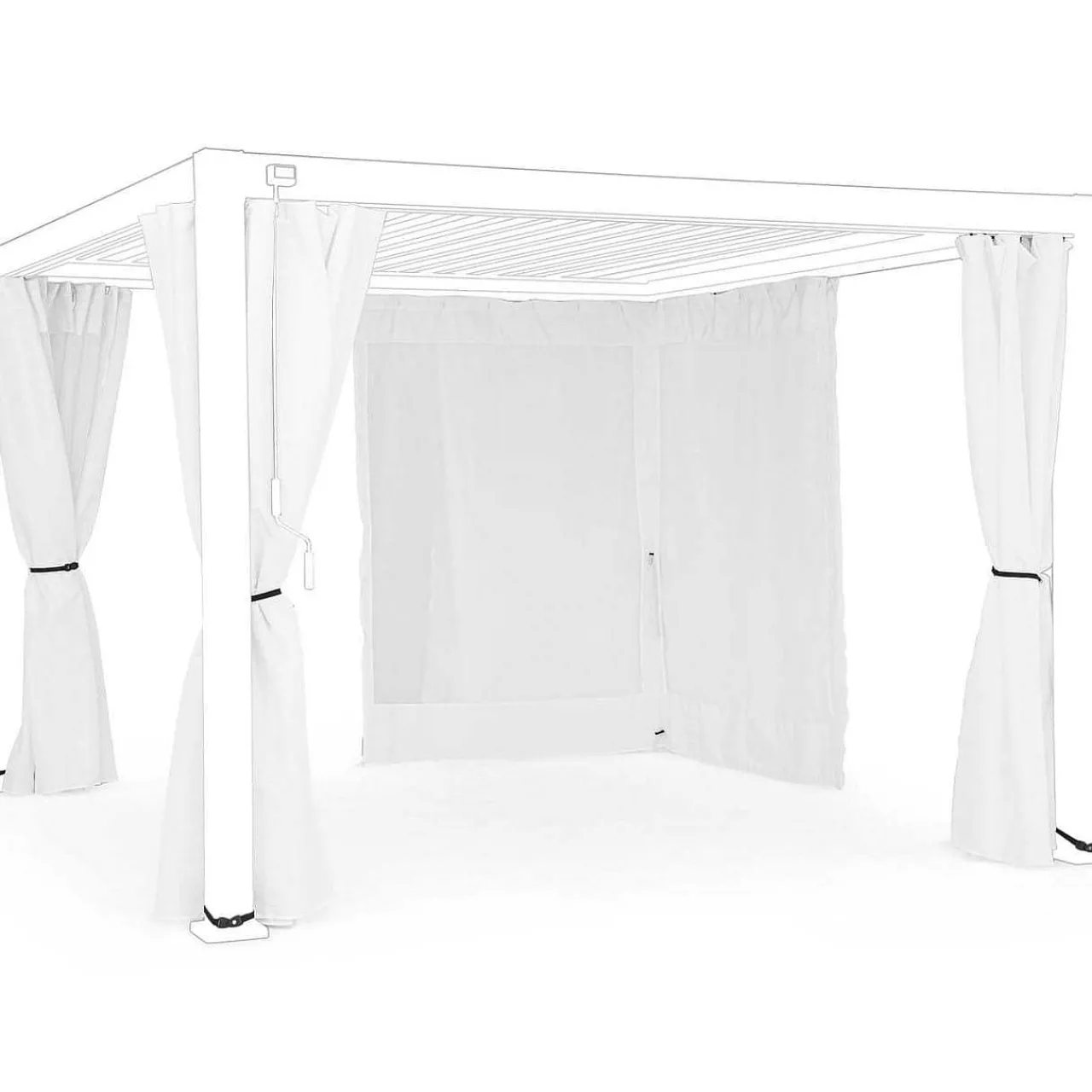 mutoni lifestyle Vorhänge-Netz Fur Pavillon Ocean Weiss 300X400 (4Er-Set)> Pavillons Zubehör