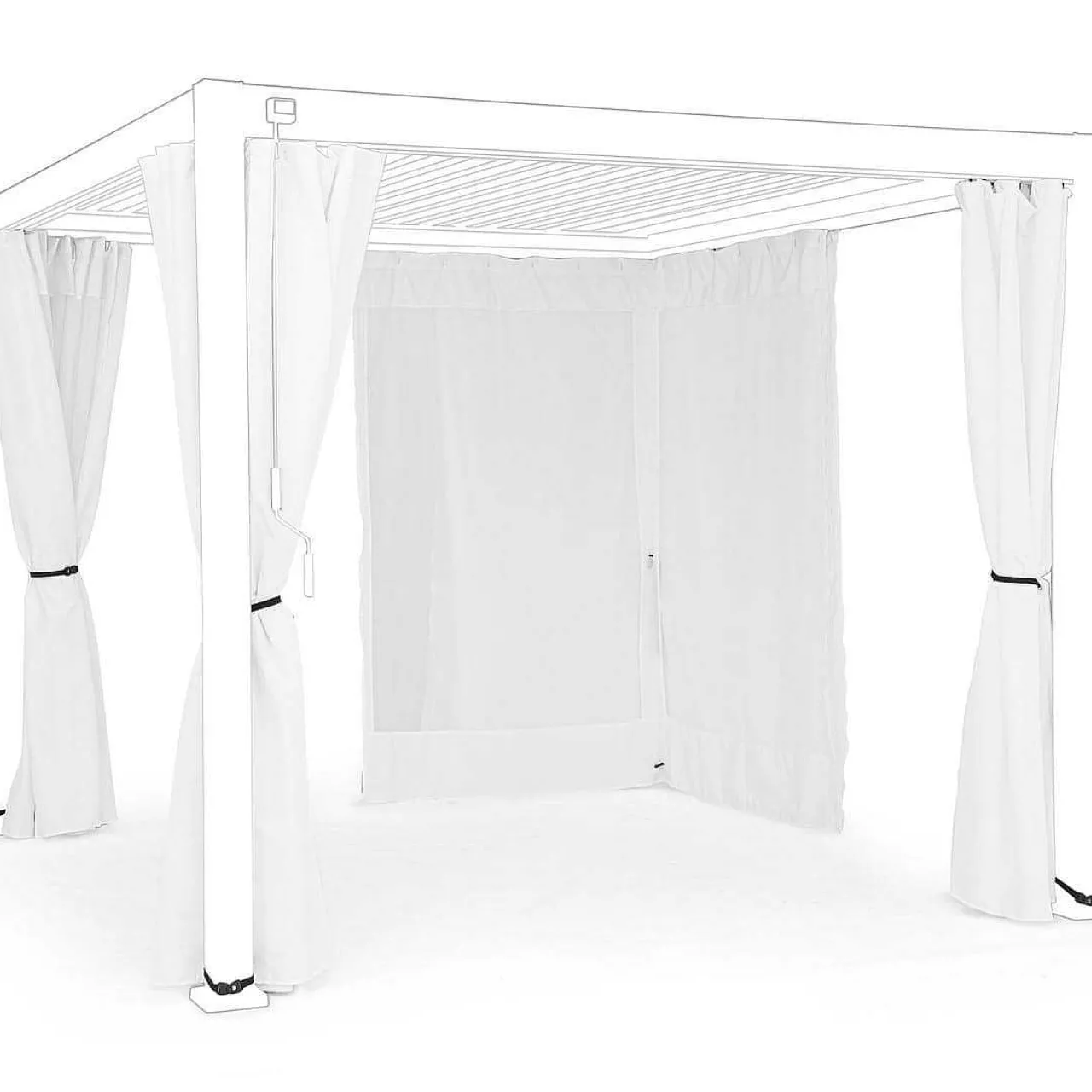 mutoni lifestyle Vorhänge-Netz Fur Pavillon Ocean Weiss 300X300 (4Er-Set)> Pavillons Zubehör