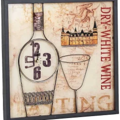 mutoni pleasure Wandbild Weissweinflasche Mit Uhr Orianthe Stahl 40X40> Mutoniart