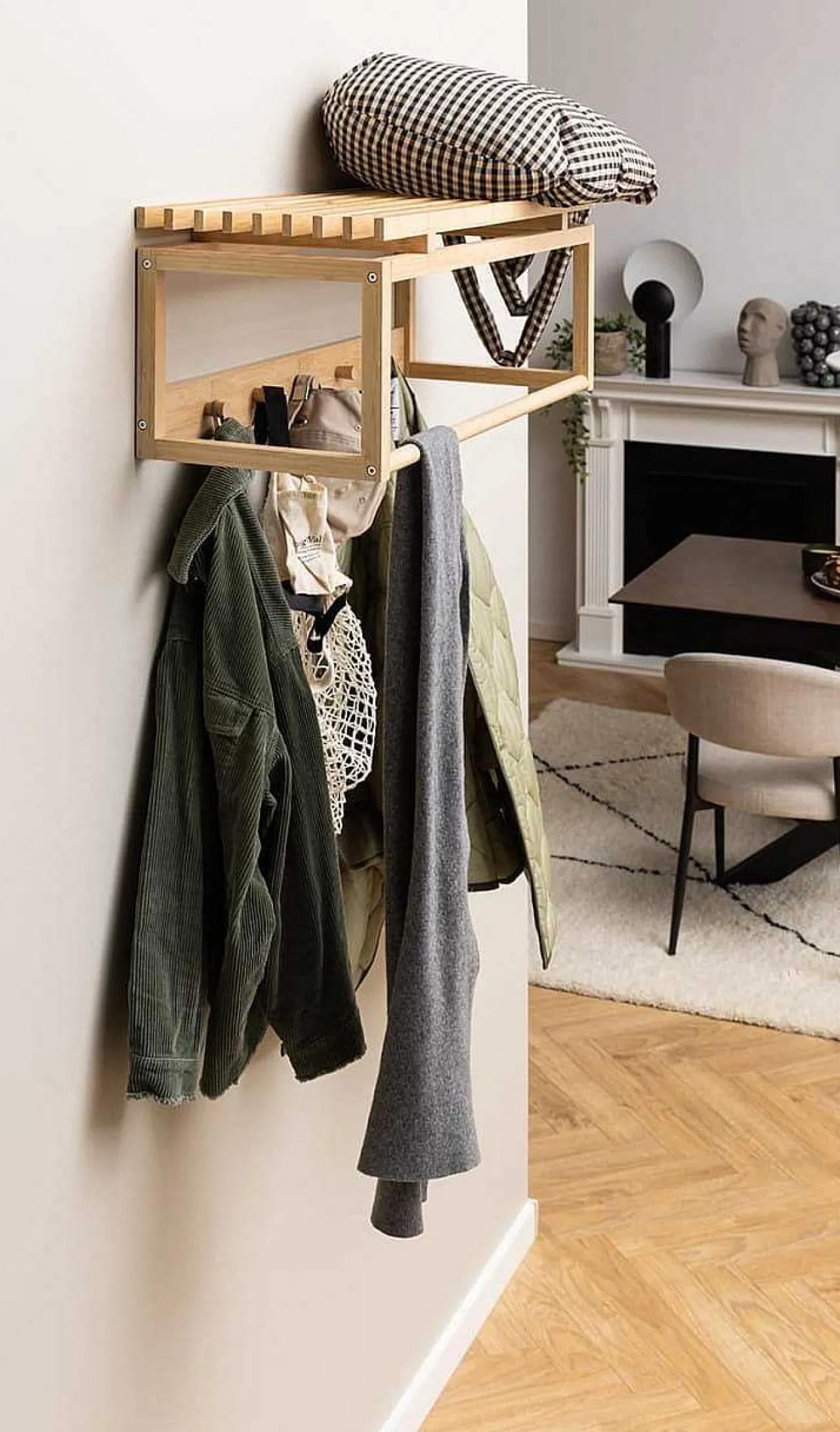 mutoni scandi Wandgarderobe Bellamy Bambus Natur 80> Garderoben & Kleiderständer