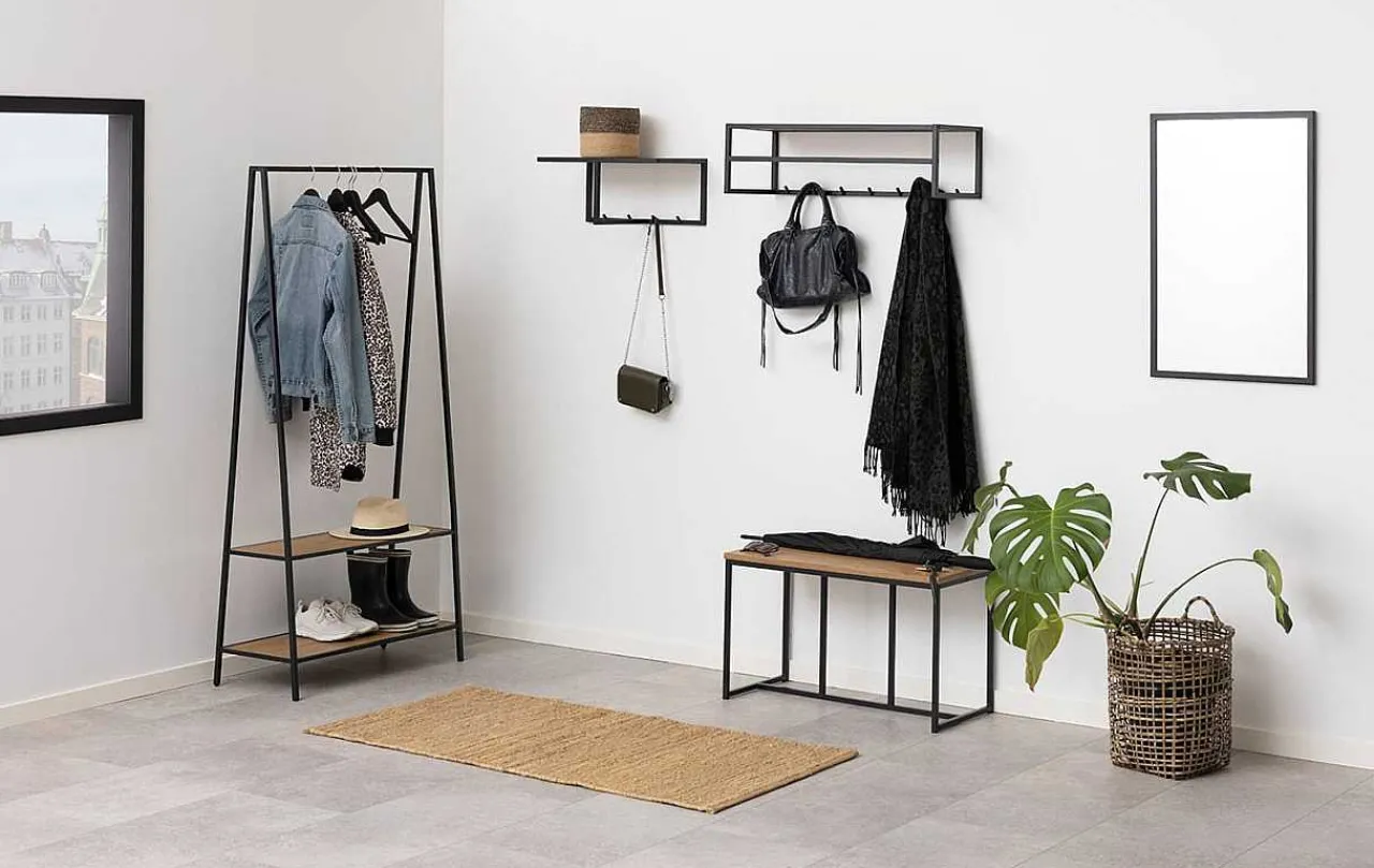 mutoni scandi Wandgarderobe Multiple Bronx Metall Braun Schwarz 50> Garderoben & Kleiderständer