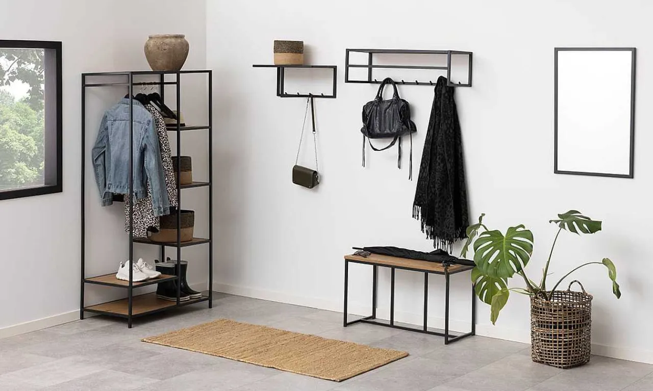 mutoni scandi Wandgarderobe Multiple Bronx Metall Braun Schwarz 50> Garderoben & Kleiderständer
