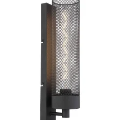 mutoni light Wandleuchte Hans Metall Schwarz Matt 1Xe27> Wandleuchten