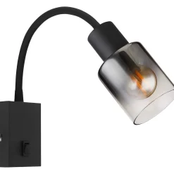 mutoni light Wandleuchte Hubertus Metall Schwarz Matt 1Xe14><noscript><img width=