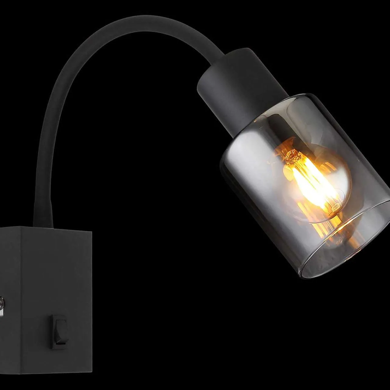 mutoni light Wandleuchte Hubertus Metall Schwarz Matt 1Xe14> Wandleuchten