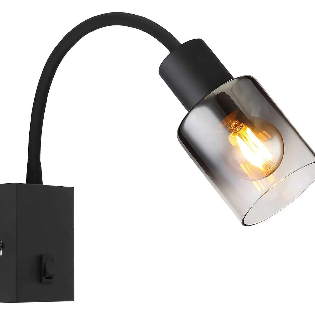 mutoni light Wandleuchte Hubertus Metall Schwarz Matt 1Xe14> Wandleuchten