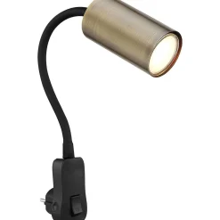 mutoni light Wandleuchte Robby Metall Schwarz Altmessing 1Xgu10> Wandleuchten