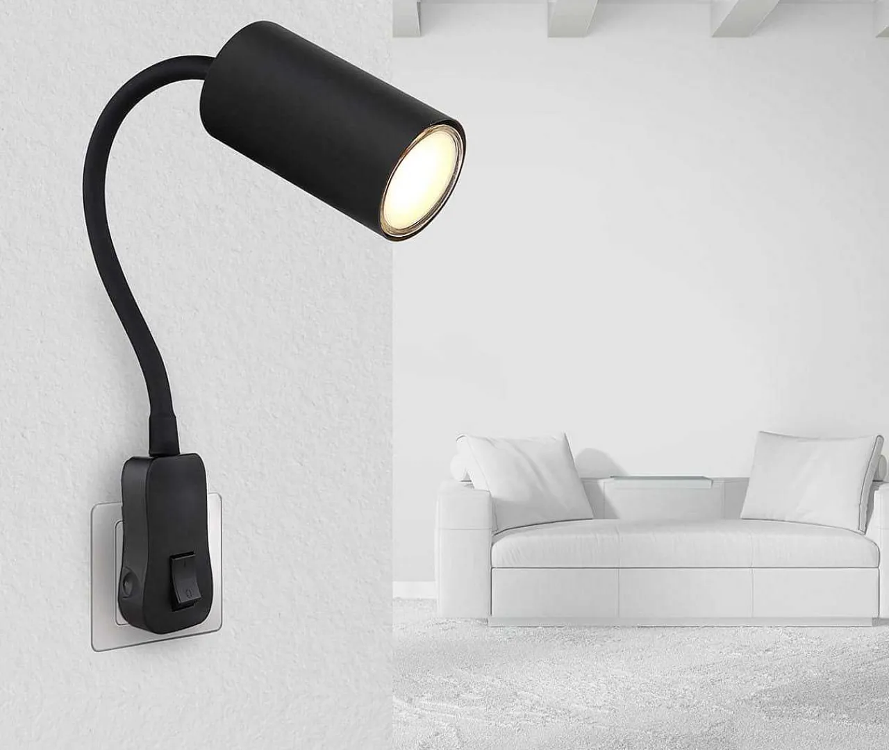 mutoni light Wandleuchte Robby Metall Schwarz 1Xgu10 55> Wandleuchten