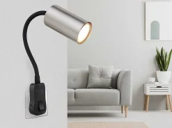 mutoni light Wandleuchte Robby Metall Schwarz Nickel 1Xgu10> Wandleuchten