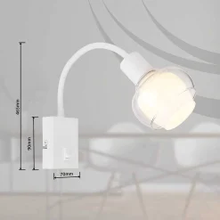 mutoni light Wandleuchte Tokki Metall Weiss Matt 1Xe14><noscript><img width=