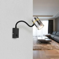 mutoni light Wandleuchte Trabby Metall Schwarz Matt 1Xgu10><noscript><img width=