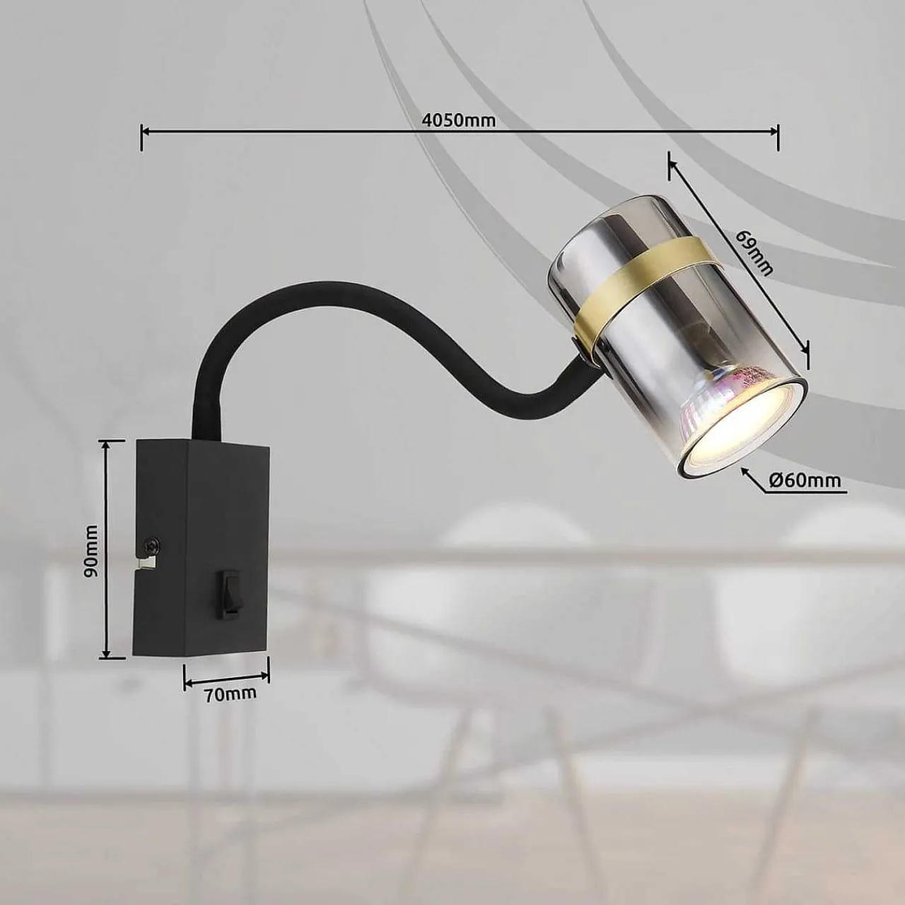 mutoni light Wandleuchte Trabby Metall Schwarz Matt 1Xgu10> Wandleuchten