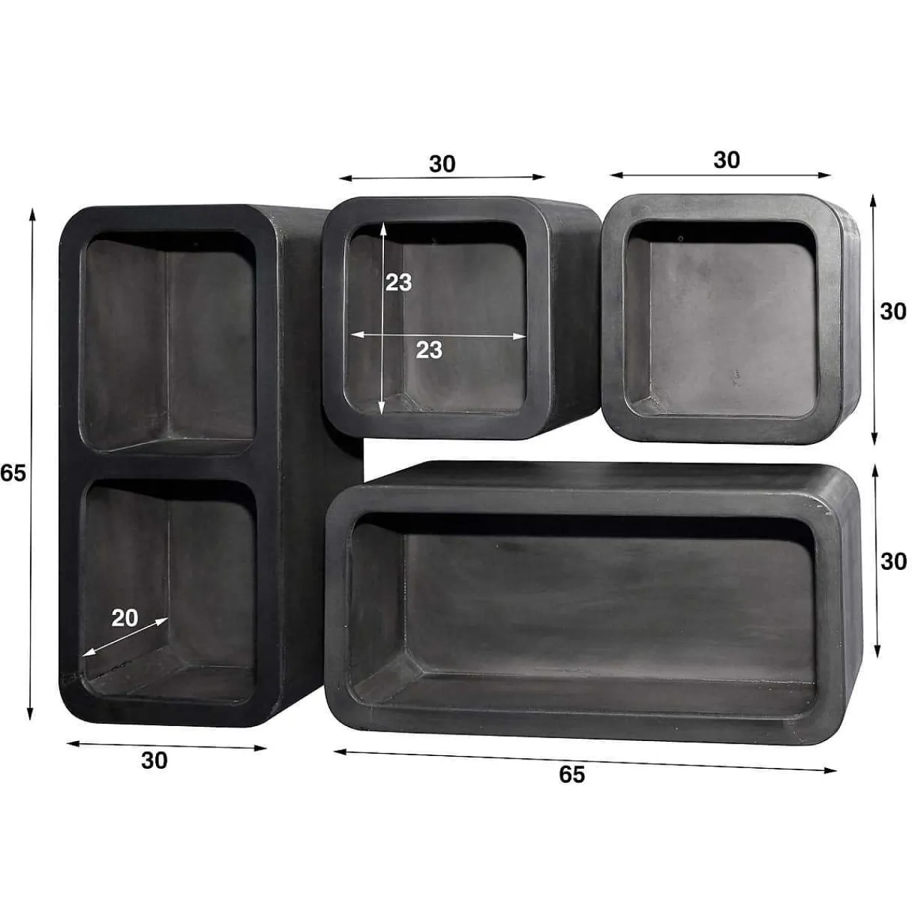 mutoni industrial Wandregal Dark Clay Grau (4Er-Set)> Regale