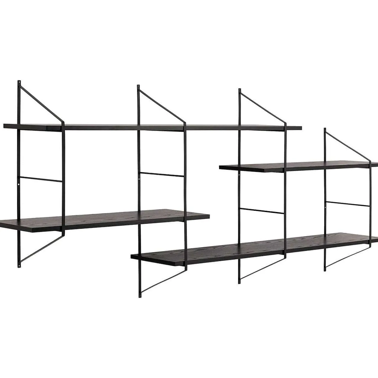 mutoni scandi Wandregal Office Schwarz 191X26X79> Regale