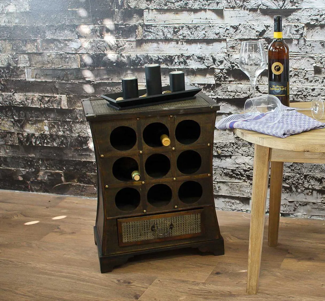 mutoni pleasure Weinregal Lonial Dunkelbraun 46X29X58> Regale