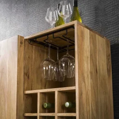 mutoni industrial Weinschrank Block Akazie Natur 80X120> Regale