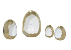 mutoni vintage Windlicht Egg Gold-Weiss 28> Windlichter & Teelichthalter