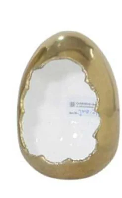 mutoni vintage Windlicht Egg Gold-Weiss 13> Windlichter & Teelichthalter
