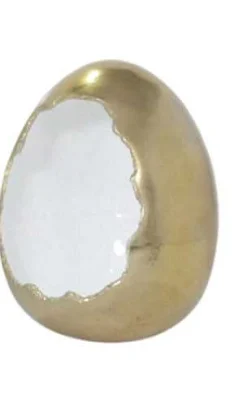 mutoni vintage Windlicht Egg Gold-Weiss 15> Windlichter & Teelichthalter