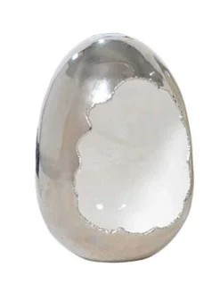 mutoni vintage Windlicht Egg Silber-Weiss 20> Windlichter & Teelichthalter