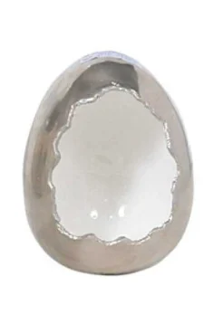 mutoni vintage Windlicht Egg Silber-Weiss 15> Windlichter & Teelichthalter