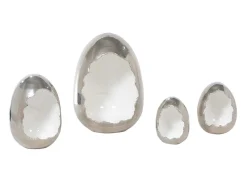 mutoni vintage Windlicht Egg Silber-Weiss 13> Windlichter & Teelichthalter