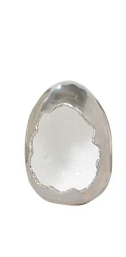 mutoni vintage Windlicht Egg Silber-Weiss 13> Windlichter & Teelichthalter