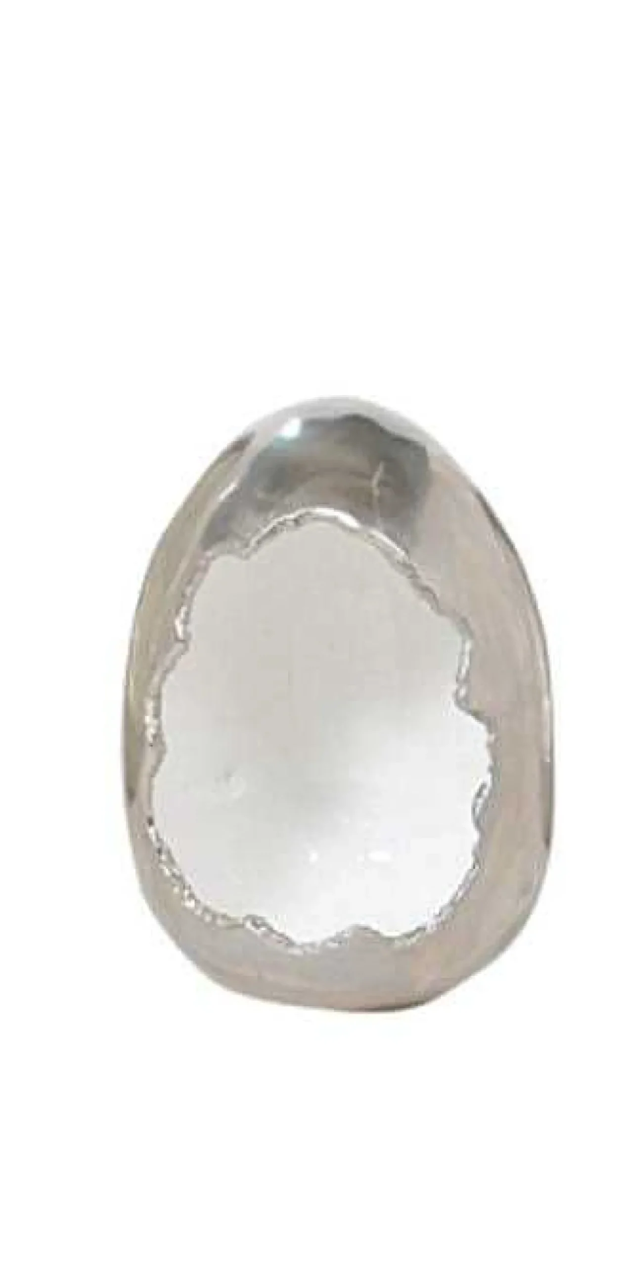mutoni vintage Windlicht Egg Silber-Weiss 13> Windlichter & Teelichthalter