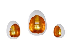 mutoni vintage Windlicht Egg Weiss-Gold 19> Windlichter & Teelichthalter