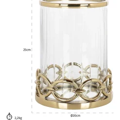 Richmond Interiors Windlicht Jayce Gold 25> Windlichter & Teelichthalter